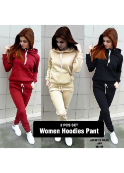 Women Hoodies Pant Clothing Set New Casual 4 Piece Warm Clothes Solid Tracksuit Women Set Top Pants Ladies Suit, Hd1